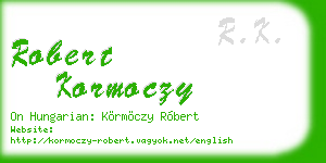 robert kormoczy business card