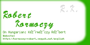 robert kormoczy business card